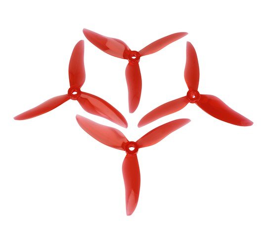 Gemfan 51499 Hurricane 3 Blade Propeller Clear Red 2xCW, 2xCCW 5 pulgadas 1 6936572273815 m