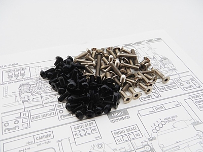 Hiro Seiko Xray X4'22 Alu Black & Titan Screw Set (115pcs) 1 48676