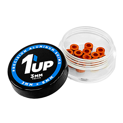 1up Racing 3x6x3mm Precision Aluminum Shims - Orange (12pcs) 1 80355