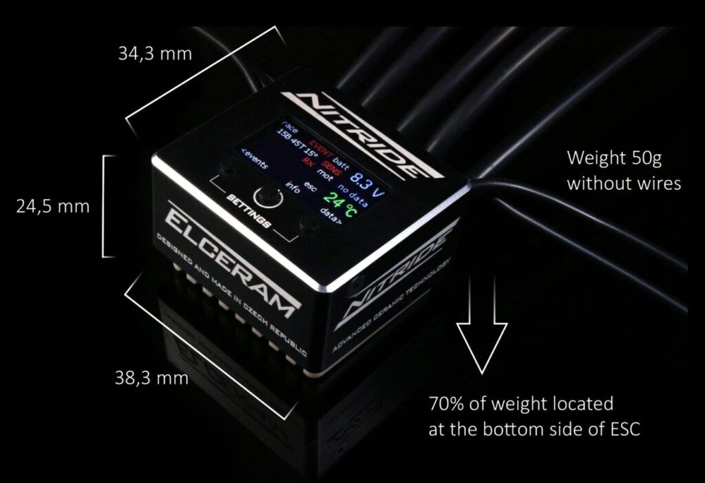 Nuevo variador electrónico Elceram Nitride 1/10 ESC 3 Popis rozmery 3 scaled 1