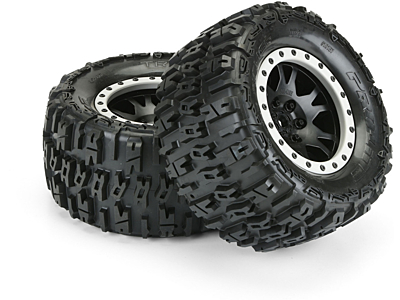 Pro-Line Trencher Shot Pro-Loc Front/Rear 1/5 4.3" X-MAXX Mounted on 24mm Black Impulse Wheels (2pcs) 4 PRO1015113 02