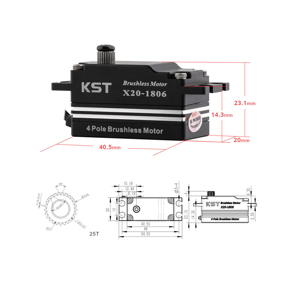 KST X20 1806 HV Servo Perfil Bajo 20mm 50g 18Kg 2 KST X20 1806 9403