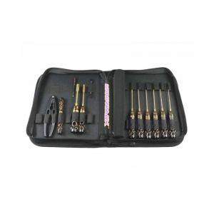 Arrowmax Toolset para 1/10 off-road (12 unidades) con herramienta bolsa negro/dorado