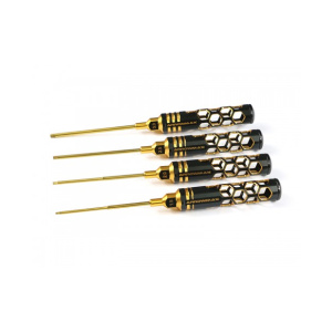 Arrowmax llave Allen 4 unidades juego 1.5, 2.0, 2.5 & 3.0 x 100mm negro/dorado