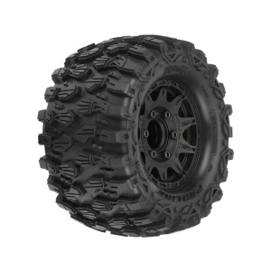 Pro-Line 1/10 Hyrax F/R 2.8" MT rueda completa 12mm/14mm Black Raid (2)