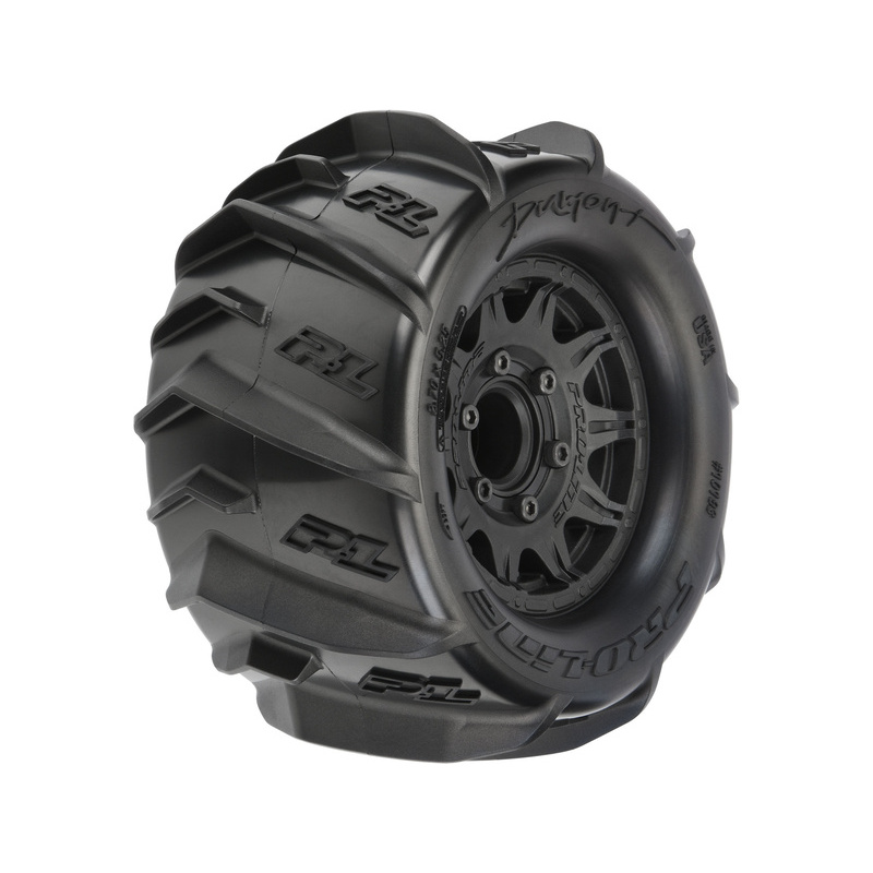 PRO1019310 Pro-Line 1/10 Dumont F/R 2.8" MT rueda completa 12mm/14mm Black Raid (2) - Imagen 1