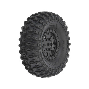 Pro-Line 1/24 Hyrax delantero/trasero 1.0" rueda completa 7mm Black Impulse (4): SCX24