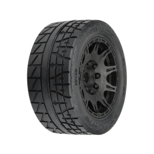 Pro-Line 1/6 Menace HP BELTED F/R 5.7" MT rueda completa 24mm Blk Raid (2)