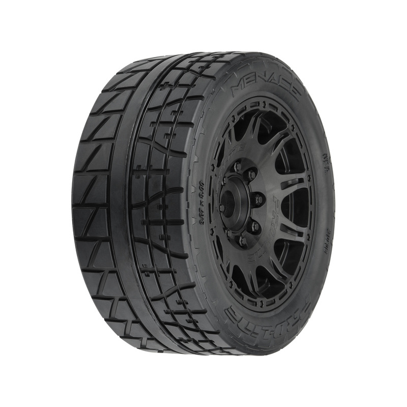 PRO1020510 Pro-Line 1/6 Menace HP BELTED F/R 5.7" MT rueda completa 24mm Blk Raid (2) - Imagen 1