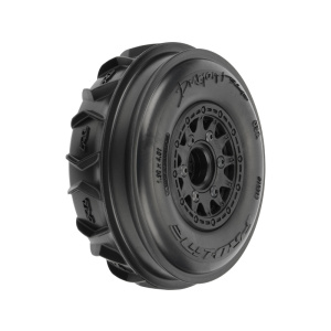 Pro-Line Dumont delantero Paddle/Rib 2.2"/3.0" 1/10 SC Mounted on 12mm Black Raid Whees (2 unidades)