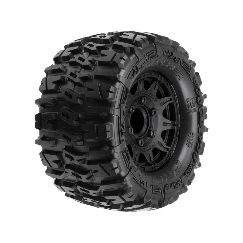 PRO117010 Pro-Line 1/10 Trencher F/R 2.8" MT rueda completa 12mm/14mm Black Raid (2) - Imagen 1