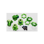 Traxxas buje de rueda Splined 17mm con tuerca (verde, 4 unidades)