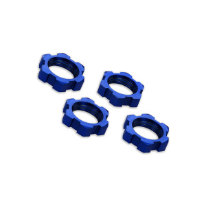 Traxxas 17mm Serated Splined tuerca de rueda (azul, 4 unidades)