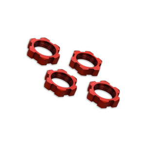 Traxxas 17mm Serated Splined tuerca de rueda (rojo, 4 unidades)