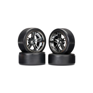 Traxxas 1.9" Drift neumático & Split-Spoke rueda (cromo negro, 4 unidades)