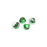 Traxxas 5mm con pestaña Nylon Locking tuerca (verde Anodized, 4 unidades)