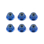 Associated FT Locknuts, M4 con pestaña, aluminio (azul)