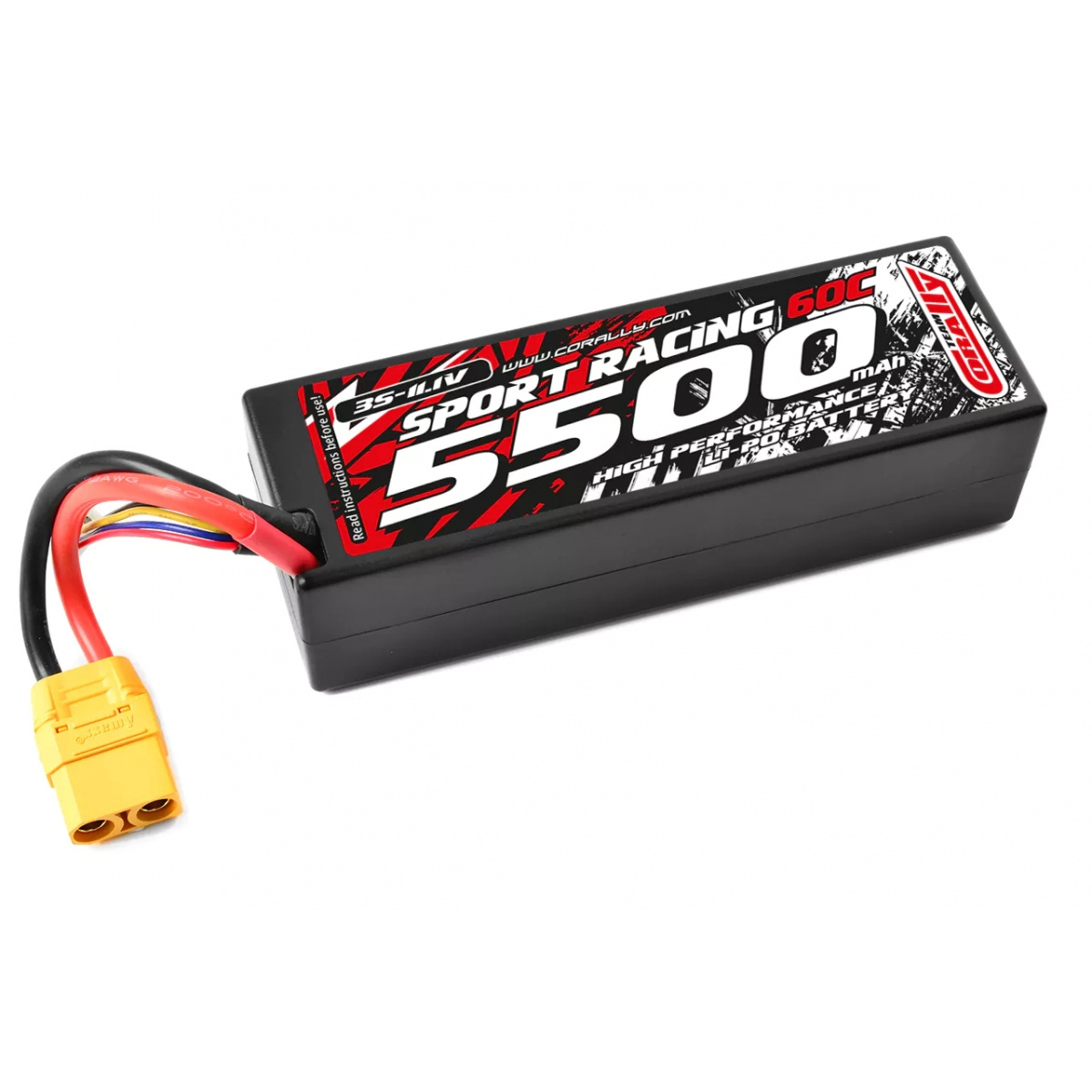 b_0_21100 Corally Power Racing 5500mAh 11.1V 3S 60C LiPo (XT90) - Imagen 1