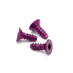 aluminio TP tornillo avellanado (3 X 8mm HEX HEAD PURPLEx5PC)
