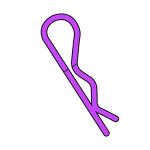 Corally clip de carrocería 45° Bent - Medium (Violet, 10 unidades)