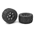 Corally XL4S Grabber Monster Truck neumático Pre-Glued on Black llanta (1 pareja)