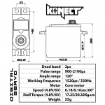 Konect Metal engranaje (0.16s/20kg/6.0V) Servo - Imagen 2