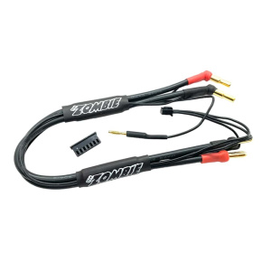 Zombie 4mm, 4/5mm Tube Plug 2S-Balance 300mm 12Awg cable de carga (Full negro)