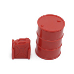 H-Speed Decoration 1/24 juego aceite Drum 42mm y Canister 24mm plástico (rojo)