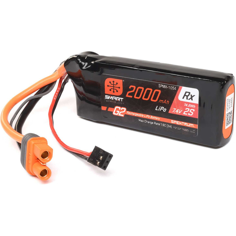 SPMX-1054 Spektrum Smart G2 2000mAh 7.4V 2S 15C RX LiPo (IC3, 103g) - Imagen 1