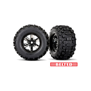 Traxxas neumático & rueda 4.3/5.7" X-Maxx rueda Sledgehammer (cromo negro, pareja)