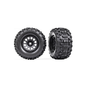 Traxxas neumático & rueda XRT Race Sledgehammer neumático inserto de espuma izquierdo & derecho (negro, pareja)