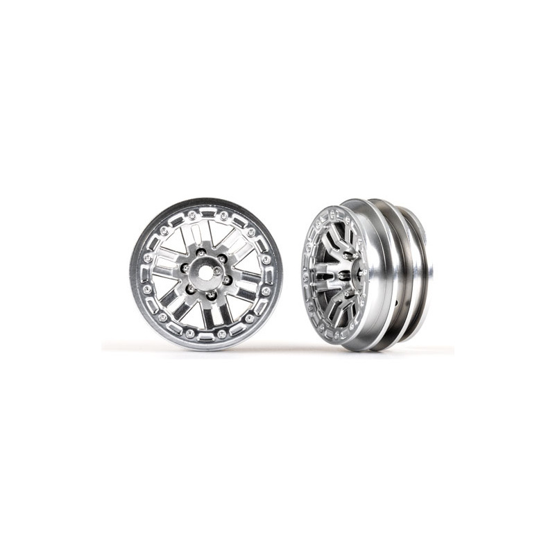 TRA9768-SATIN Traxxas 1.0" Twin Spoke Discs (2 unidades, Satin Chrome) - Imagen 1
