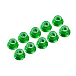 UR M3 aluminio con pestaña Nylon Lock tuerca (10 unidades, verde)
